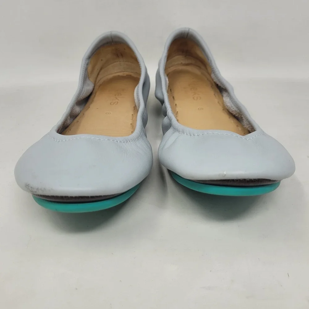Tieks Ballet Flats 8 LOT Of 2 Burgundy Grey Leather Foldable Slip On Comfort